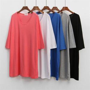 빅사이즈사랑해요 G569L205 컬러유넥롱반팔티셔츠 IL