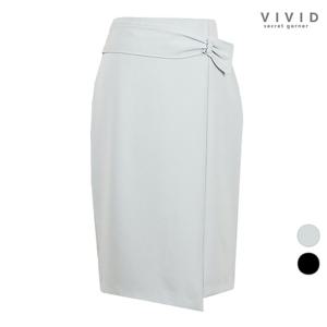 VIVID 허리비죠 뒷트임 기본H라인 정장 스커트