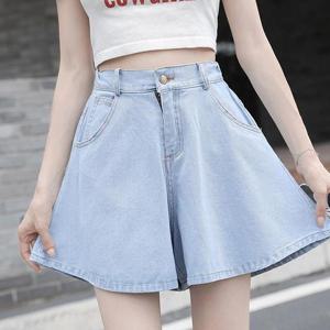 [잇백잇슈] 플레어데님반바지 진청A라인 여성치마바