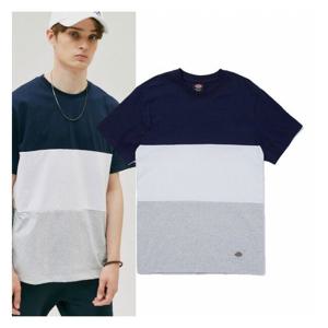 [디키즈][디키즈] 658 와이드 컬러 배색 반팔티셔츠 네이비