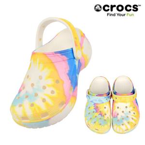 [크록스]크록스 클래식 플랫폼 타이 다이 클로그 207151-94S