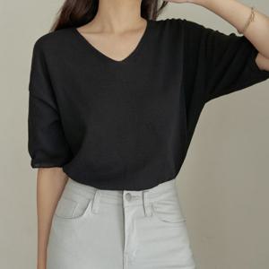 토리브 뱀부 브이넥 반팔 니트 [tnt0190]