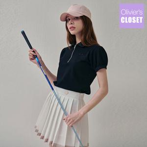 [한정/특가][올리비에스클로젯]골프웨어 지퍼카라 반팔 티셔츠_O2206TS803B