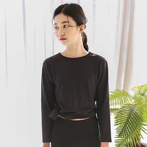 [요가피기](YP50121)슬릿 롱 슬리브_블랙