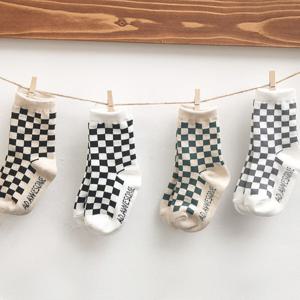 [꼼지]G올림피아체크(4족) 양말세트 장목 유아양말 아동양말