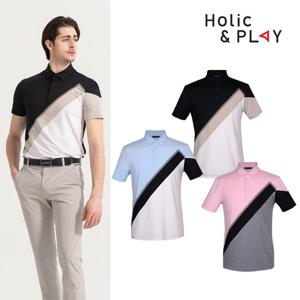 [gs] 홀릭앤플레이 남성 스판 웰딩 반팔티셔츠-HB2MTS007