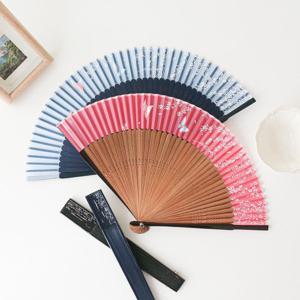 [박씨상방] N 실크타공 나비백색꽃 접이식부채