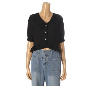 [파파야]크롭플리츠블라우스(PNNRBL018B)