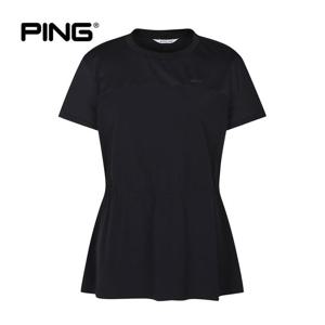 [PING] 여성 뒷트임 허리스트링 반팔 티셔츠