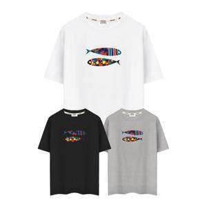 제네브 M~3XL 비침없는 기능성 쿨코튼 20수 반팔티 컬러물고기