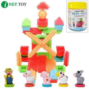 동물농장 고슴도치블럭장난감 100p 유아용 블록만들기