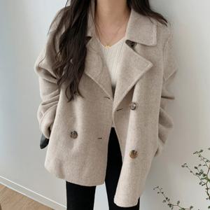 웬디 / 더블 브레스티드 쇼트 모직 코트 JK12016