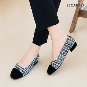 엘칸토 인텐스 여성 트위드 체인 플랫 2cm LCWD33I339