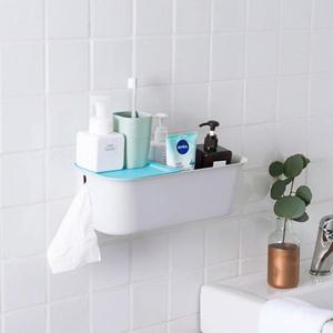 욕실 무타공 롤티슈 보관 2칸분리 다용도 정리 수납함
