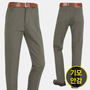 [아즈바이]남성 밑위 긴 데님 기모 면바지 BJ801 중년 겨울 국산