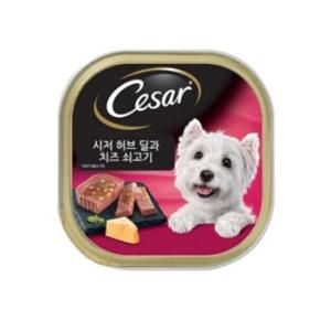 시저 허브딜과 치즈 쇠고기 100g 3개 강아지간식