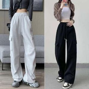 [깨비몰]여성 밴딩 와일드 핀턱 카고 트레이닝복 팬츠