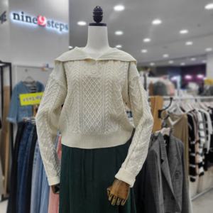 [나인스텝]N23NW3333 세일러 칼라 니트
