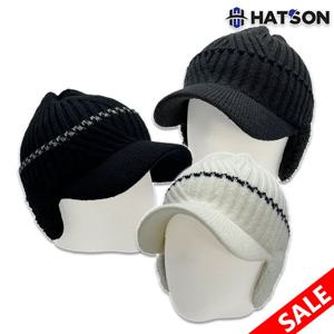 [햇츠온]여성 겨울 바이저 귀마개 니트 비니 H34-101