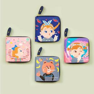 BENTOY 러블리 캐릭터 여행용 사각 동전 카드 지갑