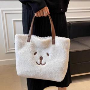3컬러- 겨울 뽀글이 퍼 토트백 여자 학생 귀여운 털 가방