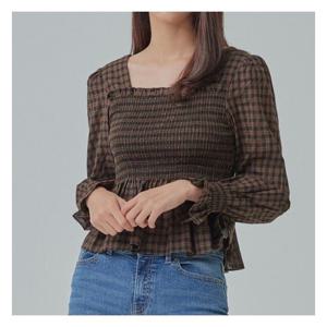 [미쏘][미쏘]체크 스모킹 블라우스 BWA822G RE(MIWBLA92QG).