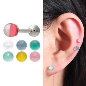 써지컬 아크릴 투명 컬러 볼 피어싱