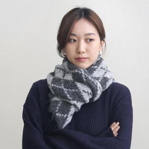 [이경희] 빅 체크 머플러 아가일 커플 목도리 겨울
