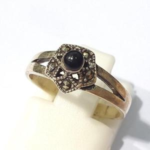 [블루케이] 오닉스 원석반지231213-19엔틱꽃문양