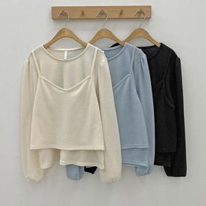 빅사이즈사랑해요 Q362L312 러블리나시니트블라우스 GO