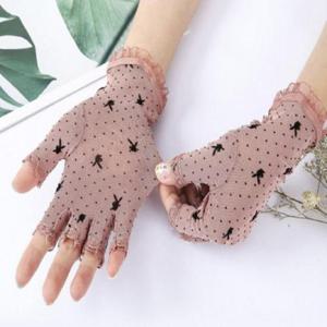 여성 레이스 망사 자외선차단 운전장갑