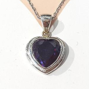 [블루케이] 실버 자수정합성석 목걸이241206-23탄생석