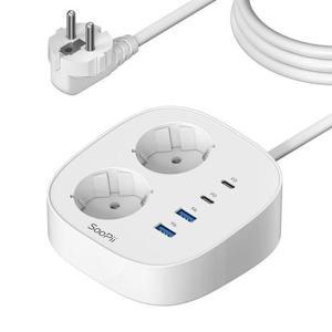 Soopii GaN 65W 초고속충전 2구 콘센트 4000W USB 멀티탭 GC10