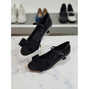 한슈 세이브존03 리본 앞코 배색 메리제인 미들 펌프스 6.5cm HS471152cs