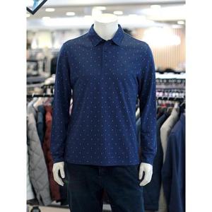 크로커다일 세이브존03 남성 봄 피에르가르뎅 1도 울오버 프린트 긴팔 카라 티셔츠 SAVPPTS1401