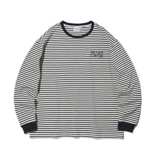 [인터크루]시밀러 립 배색 스트라이프티 O화이트 ITY1TM07AOH