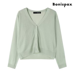 [보니스팍스(여성의류)]심플 V넥 쿨링 시스루 니트 가디건 (XO1CK016L0)