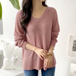 [한정/특가] 베이직 브이넥 부클 하찌니트_O2403KN039A_D