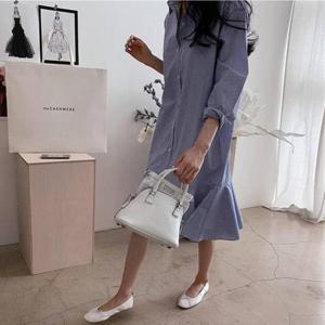 G126620_밑단프릴 스트라이프 셔츠원피스