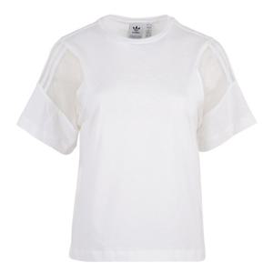 아디다스 여성 새틴 슬리브 반팔 티셔츠 FU3851