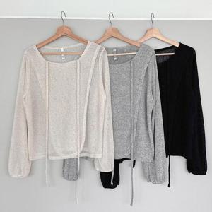 빅사이즈사랑해요 Q877L404 레이어링리본홀터넥니트 GO