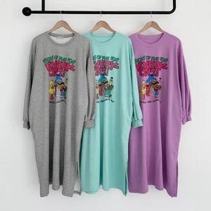 빅사이즈사랑해요 Q880L404 에브리원캐릭터면원피스 PO