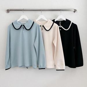 빅사이즈사랑해요 Q868L404 콘트라와플배색카라티 BN