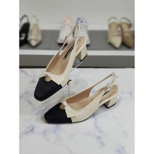 한슈 세이브존03 모리 리본 배색 슬링백 샌들힐 6cm SAVHS117559la