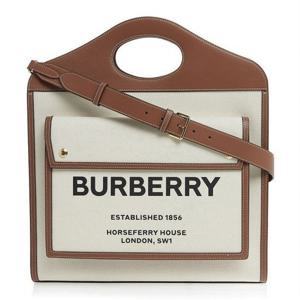 [버버리] 여성 미디엄 투톤 캔버스 레더 포켓 8039362 MD POCKET