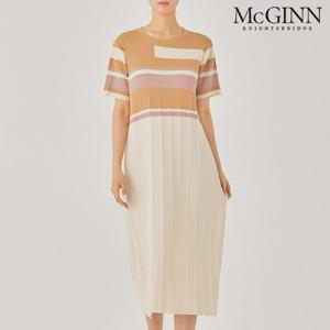 컬러배색 플리츠 니트원피스_MI3M1OP3231