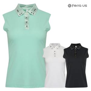 페라어스 여성 포인트 징단추 카라 민소매 골프셔츠 ATM34R5080