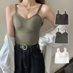 [로아리빙]민소매 이너티 캡내장 끈 골지 나시 일자 슬리브리스