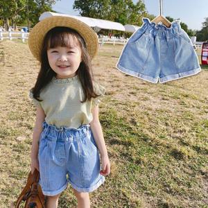 [엠케이] 프릴밴딩 연청 여아 데님 반바지(90-120) 205453