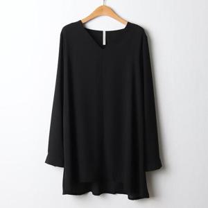 아이우먼 심플브이넥블라우스 HGJ286M404 빅사이즈